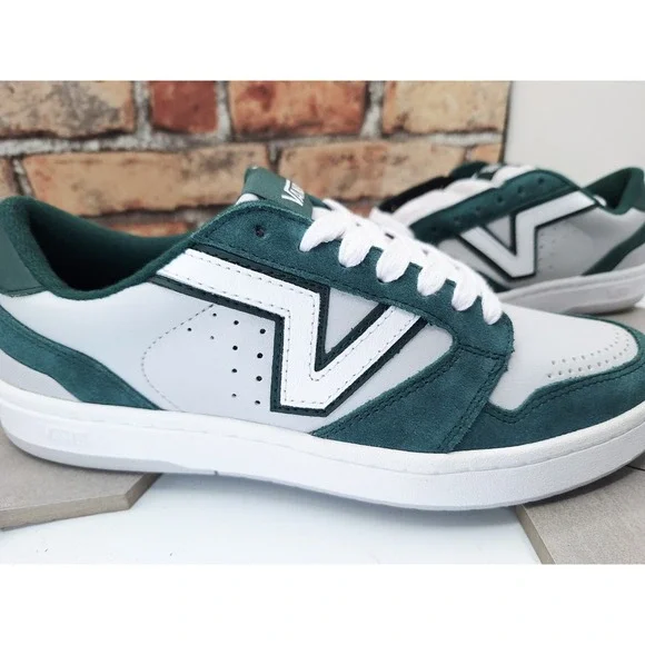 Vans Lowland Mens Sz 9 Green Suede Gray White Leather Sneakers Rare